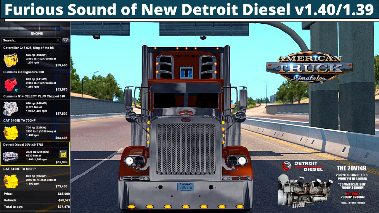 New Furious Detroit Diesel  ENGINE SOUND v1.40-1.39x